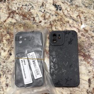 Black Patterned Phone Case